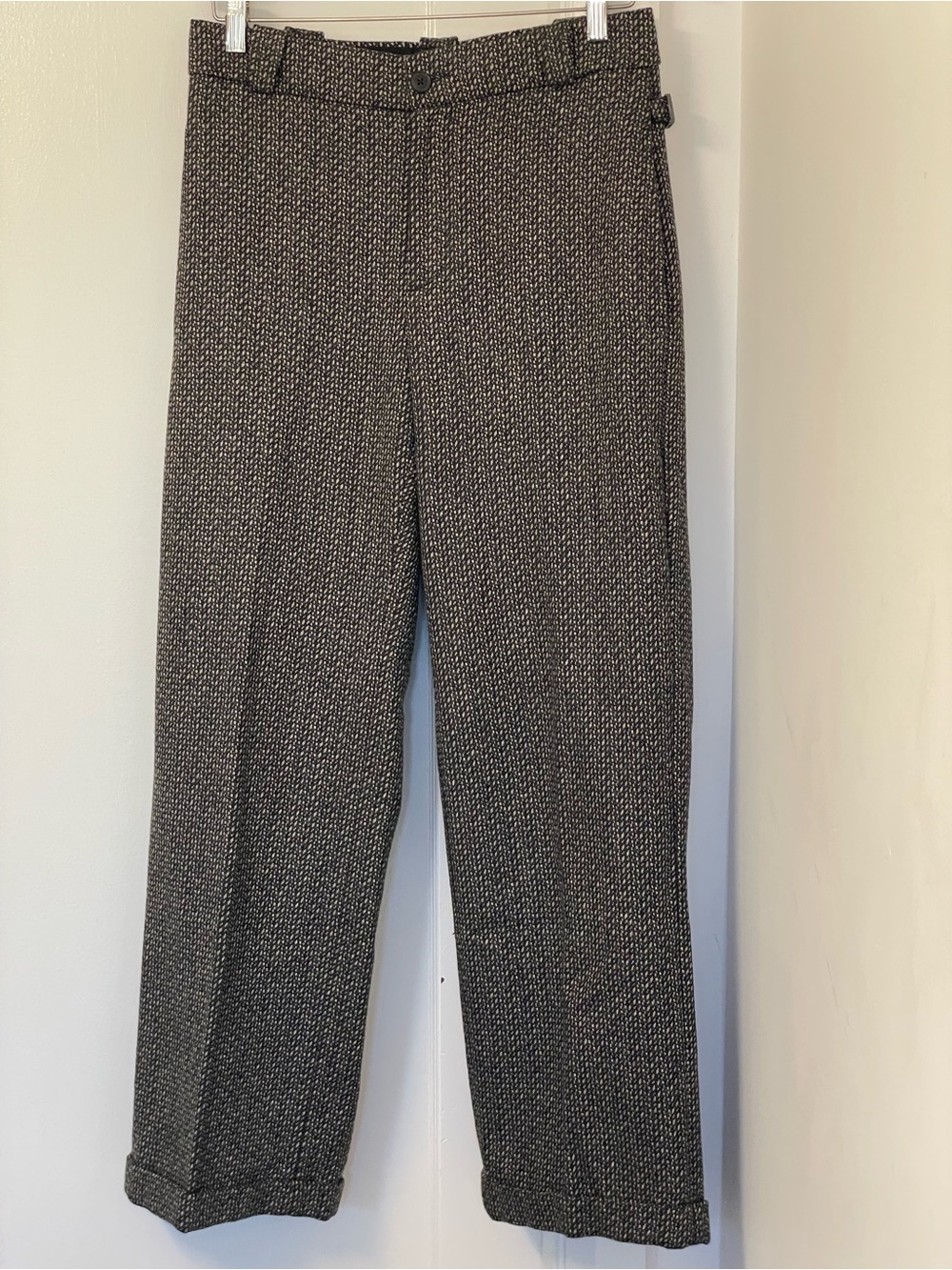 Banana Republic Brown & Charcoal Patterned Tweed Women's Trousers